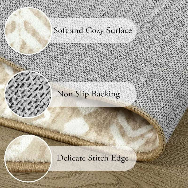 Rug Runner - 2'x4' Low Pile - Machine Wash - Non-slip - Entryway Collection