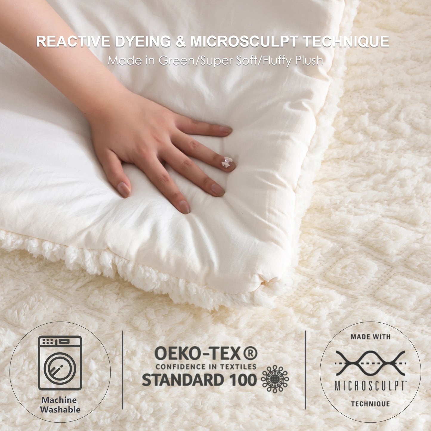 Comforter Set *3Pcs - Down Comforter - Sherpa Boho Tufted - Bedroom Collection