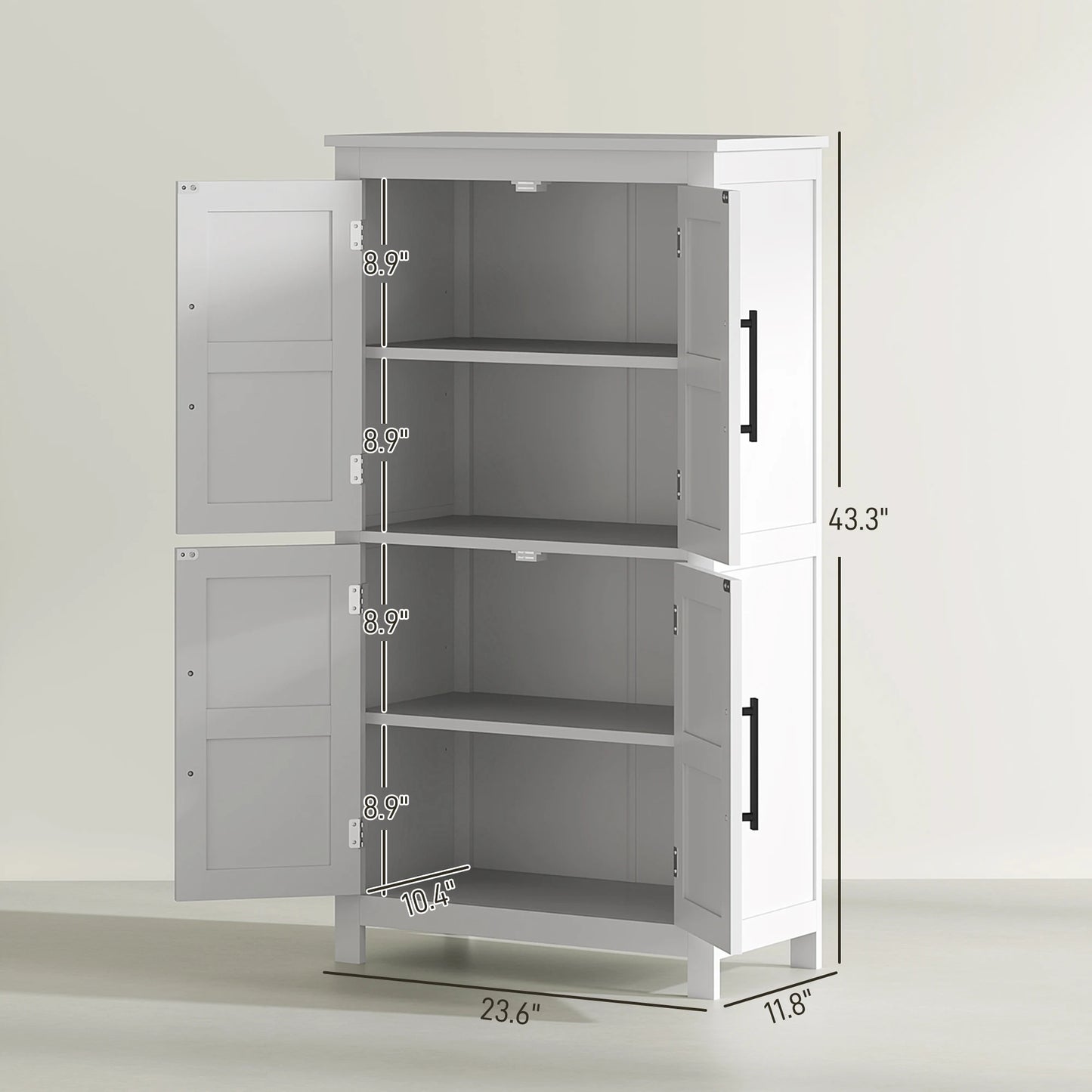 Bathroom Floor Cabinet - Barndoors - Bathroom Storage Solutions - White