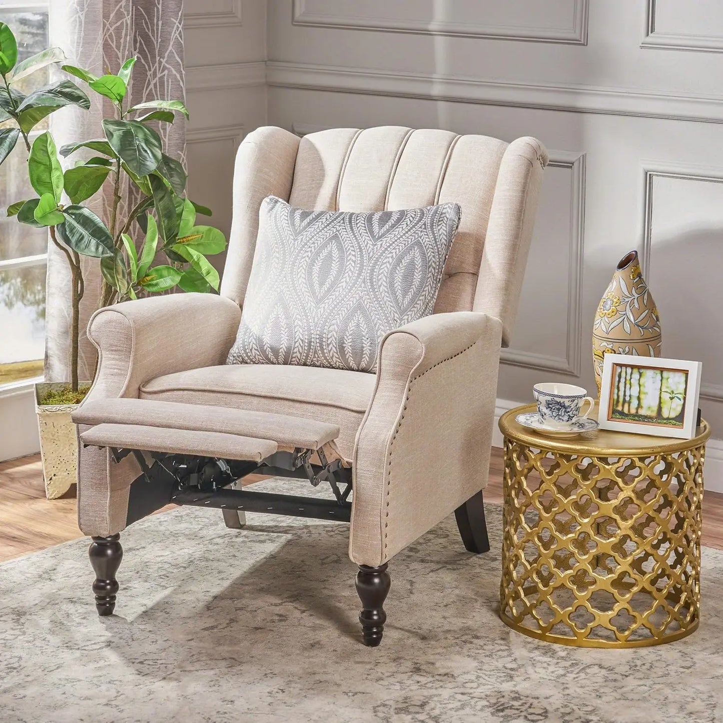 Recliner - GDF Studio Elizabeth Recliner - Vintage - ArmChair - Livingroom Collection