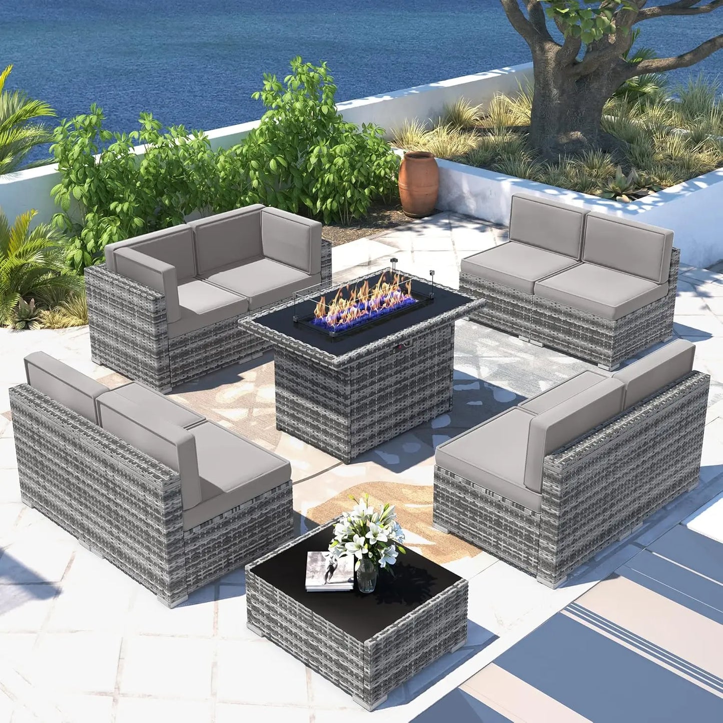 Patio Furniture Set - Firepit Table - Patio & Garden Collection