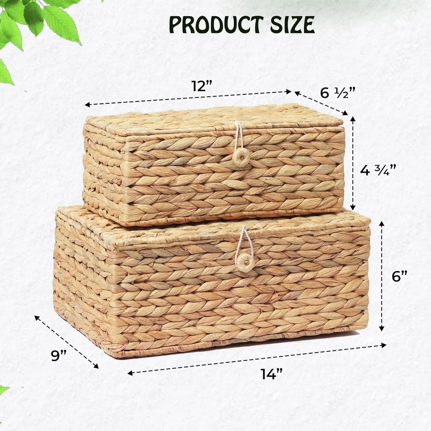 Wicker Storage Basket Set *2Pcs - Rattan - Diningroom Collection
