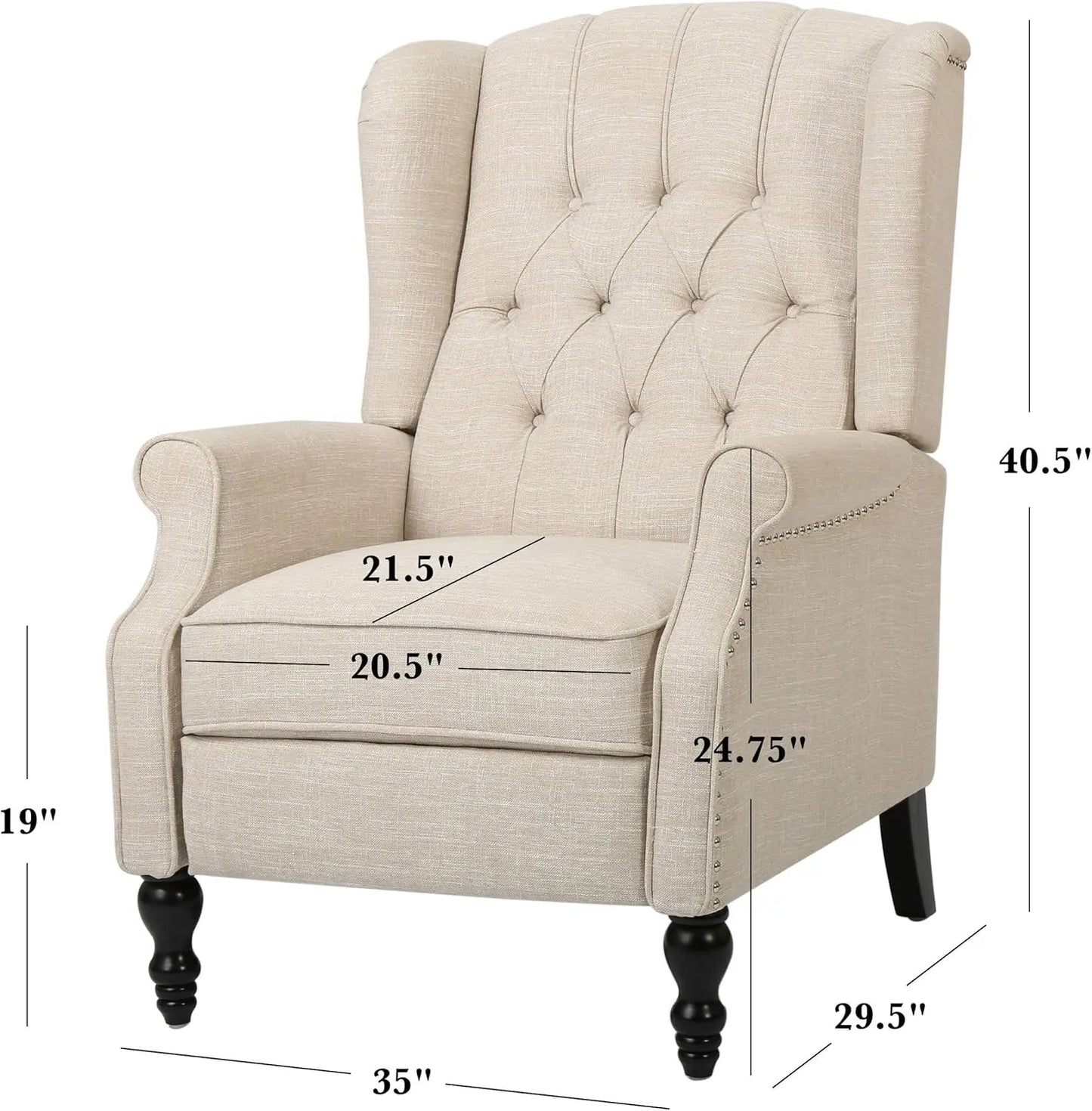 Recliner - GDF Studio Elizabeth Recliner - Vintage - ArmChair - Livingroom Collection