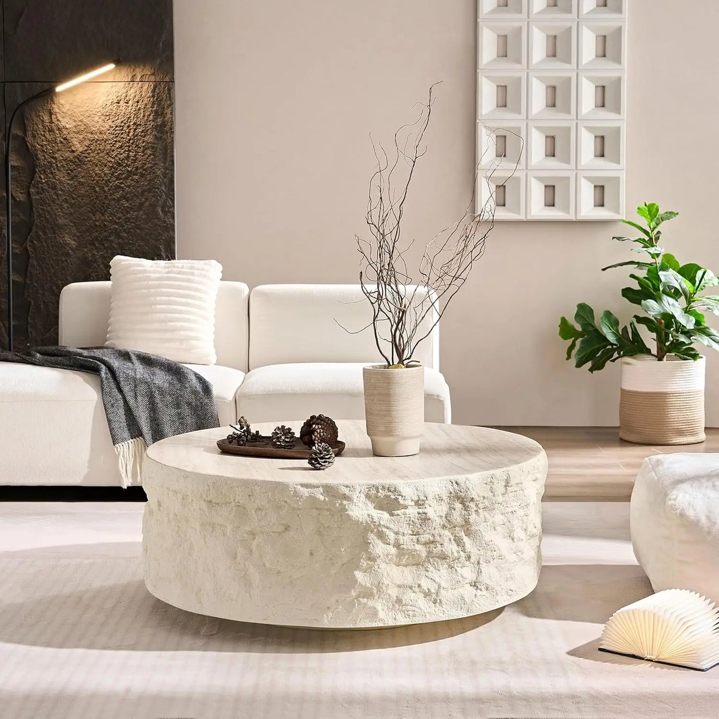 Coffee Table - Modern Circular Drum Coffee Table - Livingroom Collection