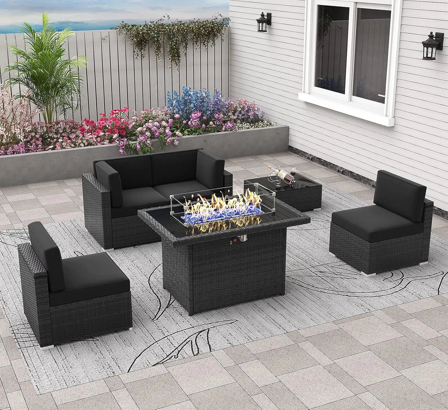 Patio Furniture Set - Firepit Table - Patio & Garden Collection