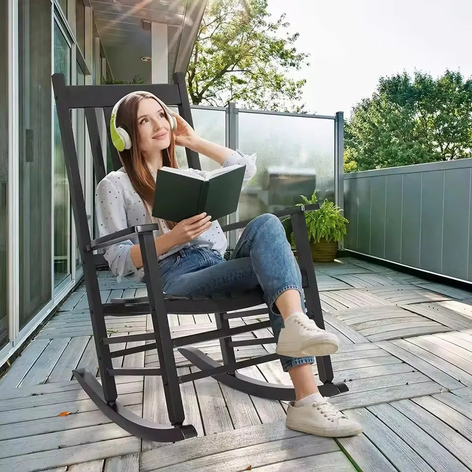 Front Porch Rocking Chair - Black - Patio & Garden Collection