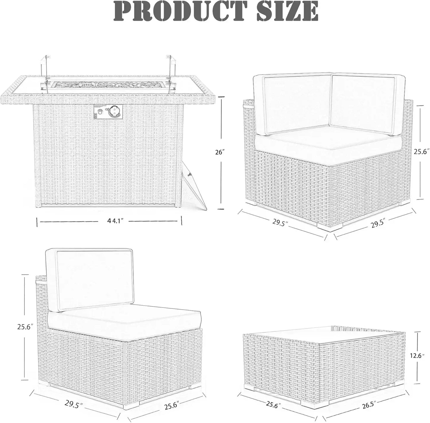 Patio Furniture Set - Firepit Table - Patio & Garden Collection