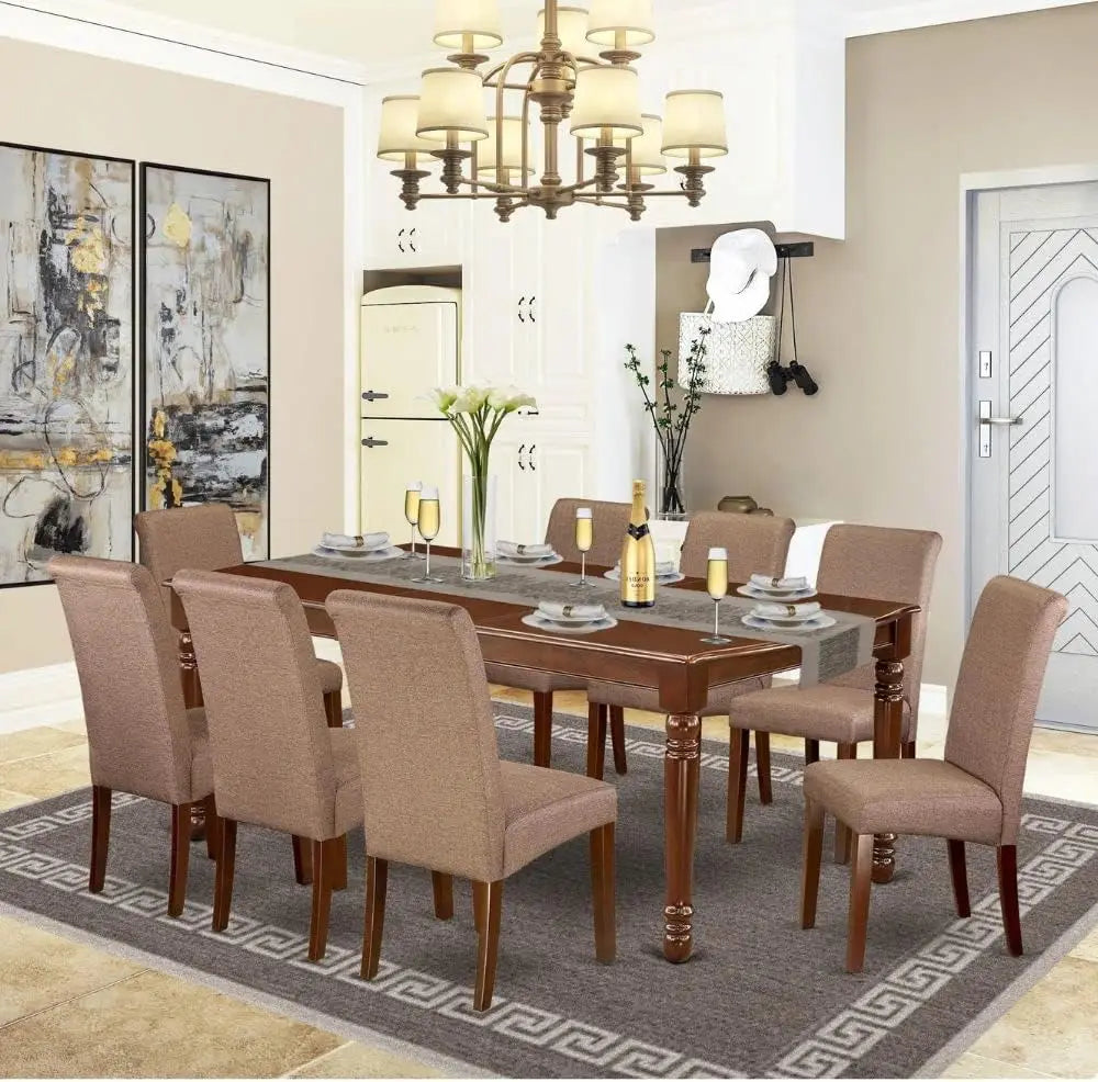 Diningroom Set *9Pcs - Butterfly Leaf - Parsons Chairs - Diningroom Collection