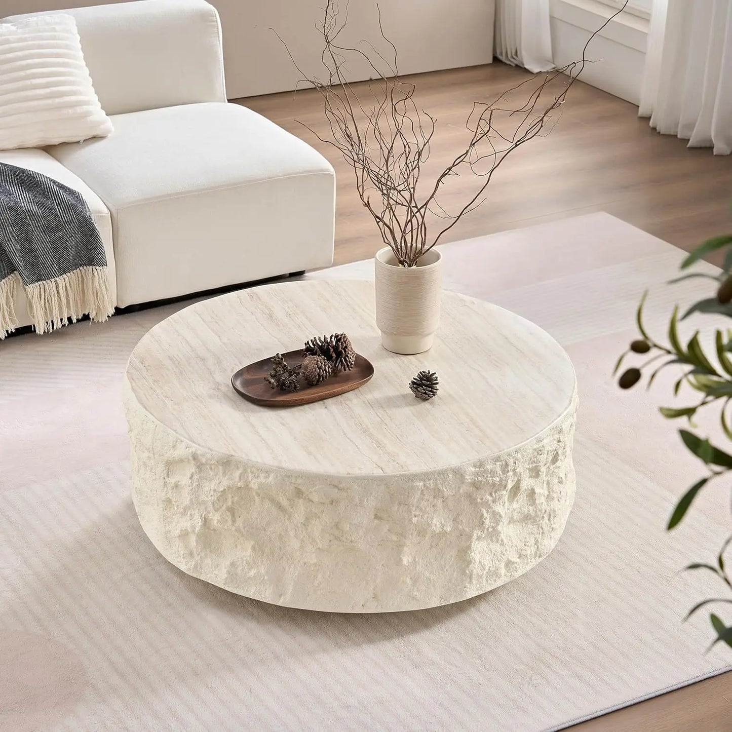 Coffee Table - Modern Circular Drum Coffee Table - Livingroom Collection