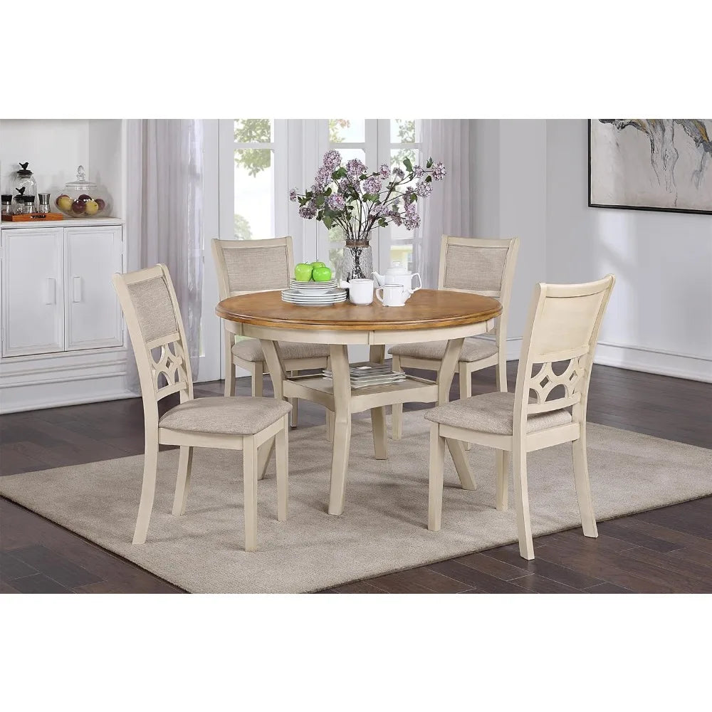 Diningroom Table Set *5Pcs - Round Solid Wood - Diningroom Collection