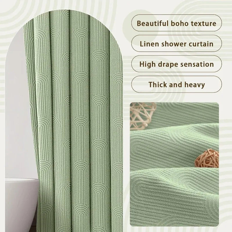 Shower Curtain - Sage Green - Boho Arch Design - Bathroom Collection
