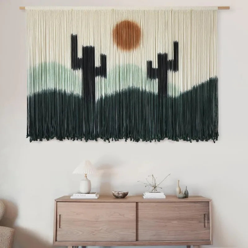 Macrame' Tapestry Wall Hanging - 57"x35" Cactus - Entryway Collection