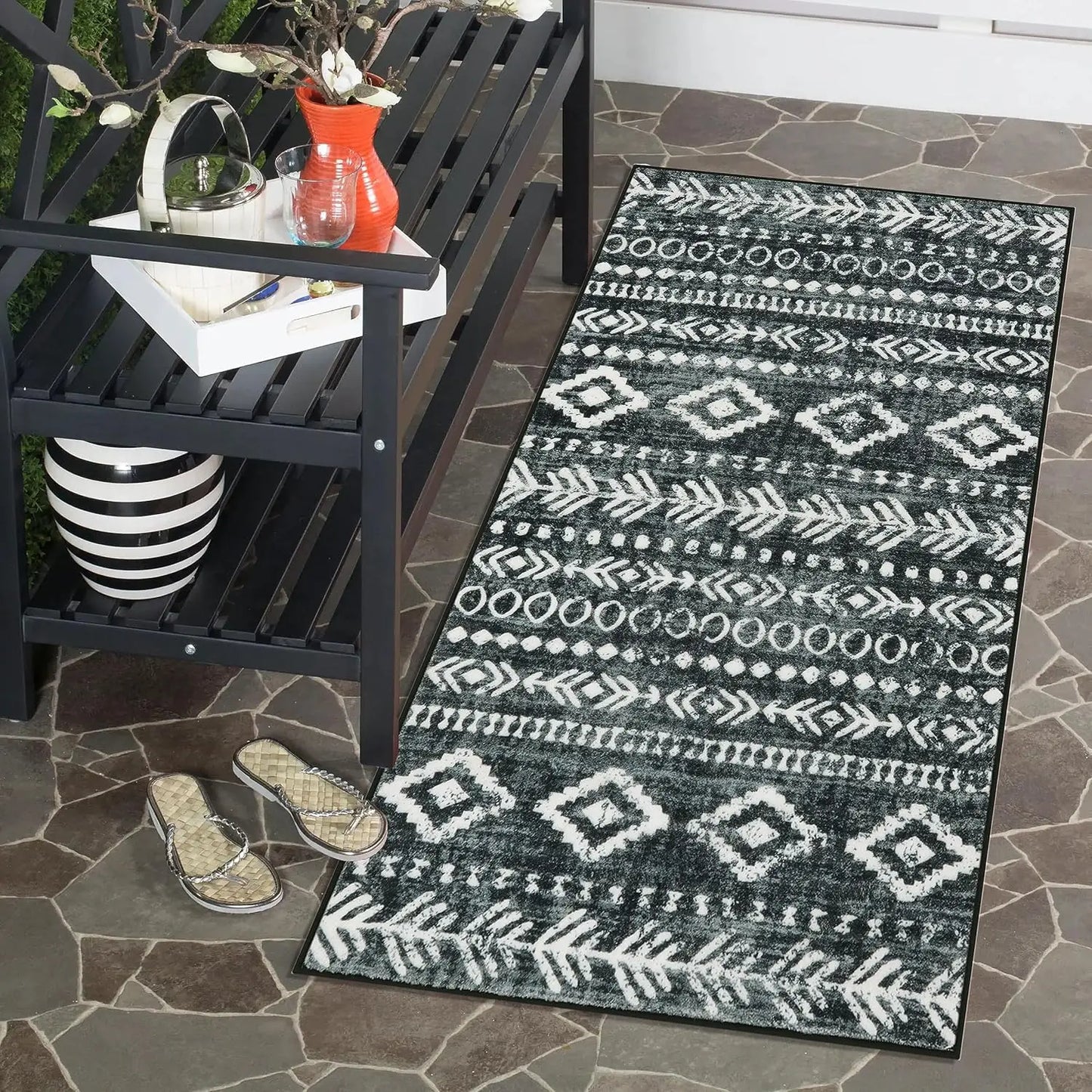 Rug Runner - 2'x4' Low Pile - Machine Wash - Non-slip - Entryway Collection