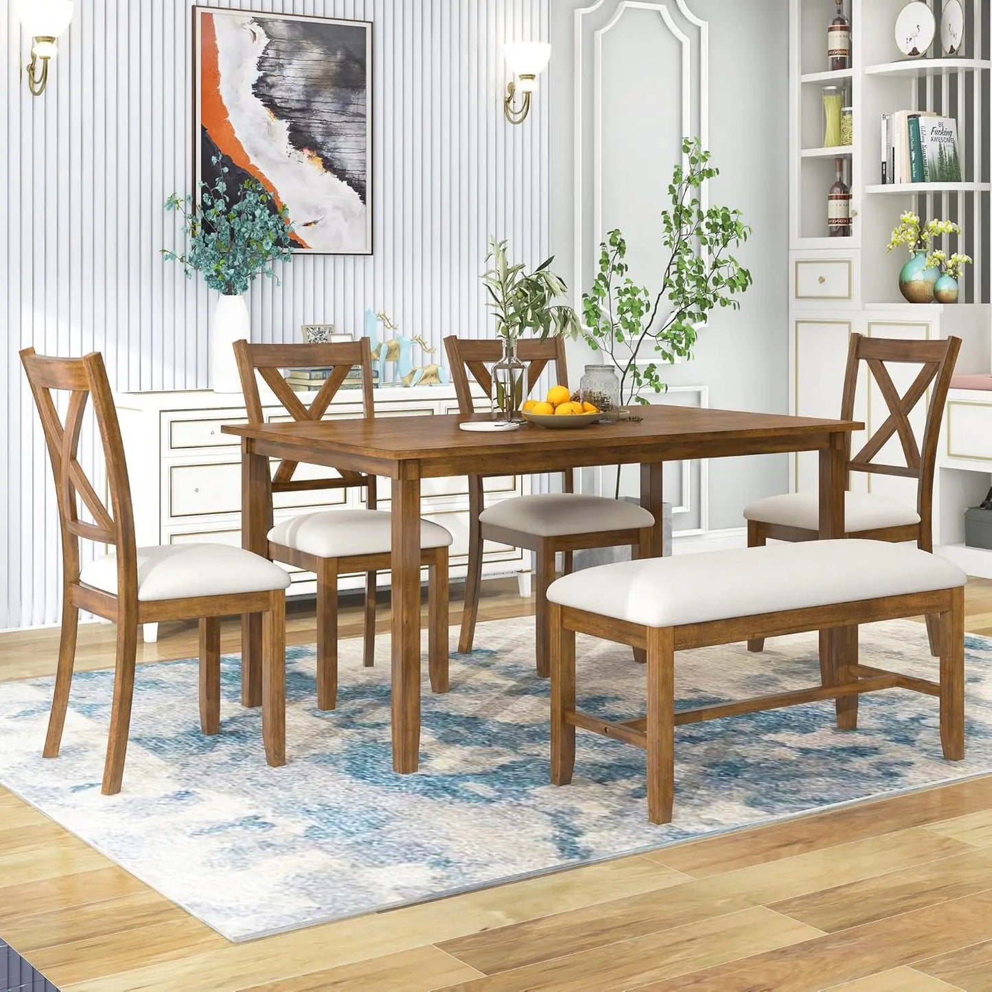 Diningroom Table *6Pcs - Upholstered Seating - Wood - Diningroom Collection