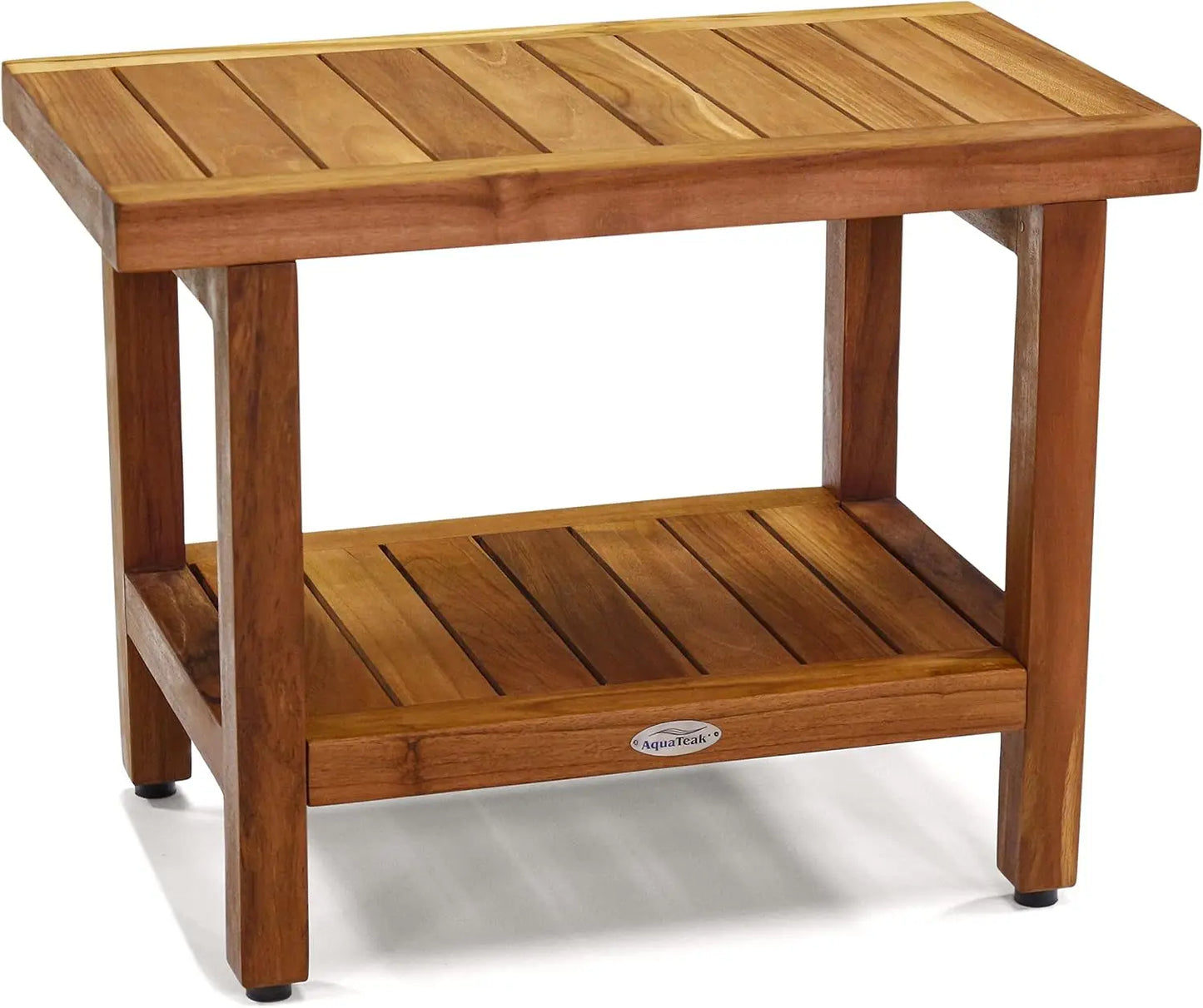 The Original 24" Spa Teak Shower Bench with Shelf - Bathroom Collection