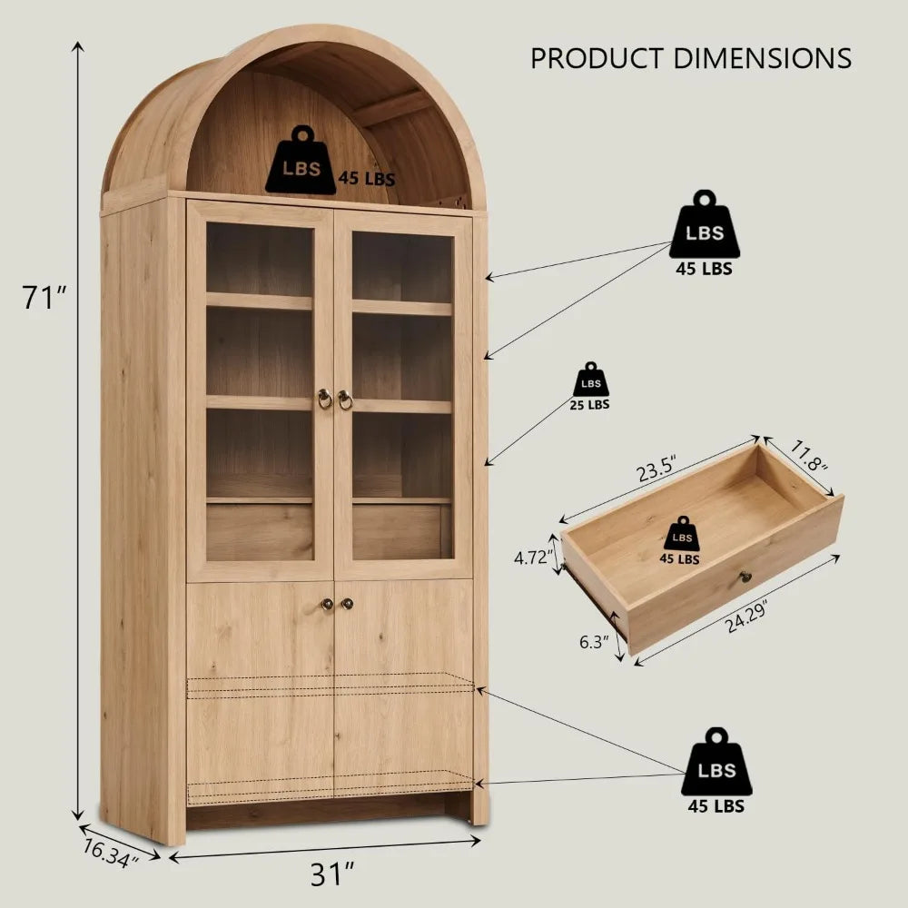 Arched Kitchen Pantry - Liquor Bar & Wine Cabinet - Arched Sillhouette - Diningroom Collection