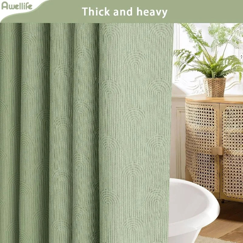 Shower Curtain - Sage Green - Boho Arch Design - Bathroom Collection