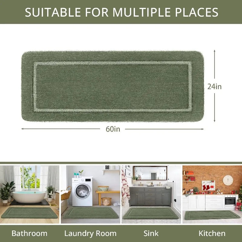 Bath Mat Runner - 24"x60" - Glow In The Dark - Microfiber - Bathroom Collection