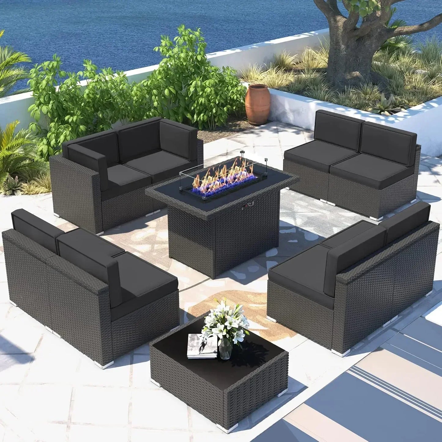 Patio Furniture Set - Firepit Table - Patio & Garden Collection