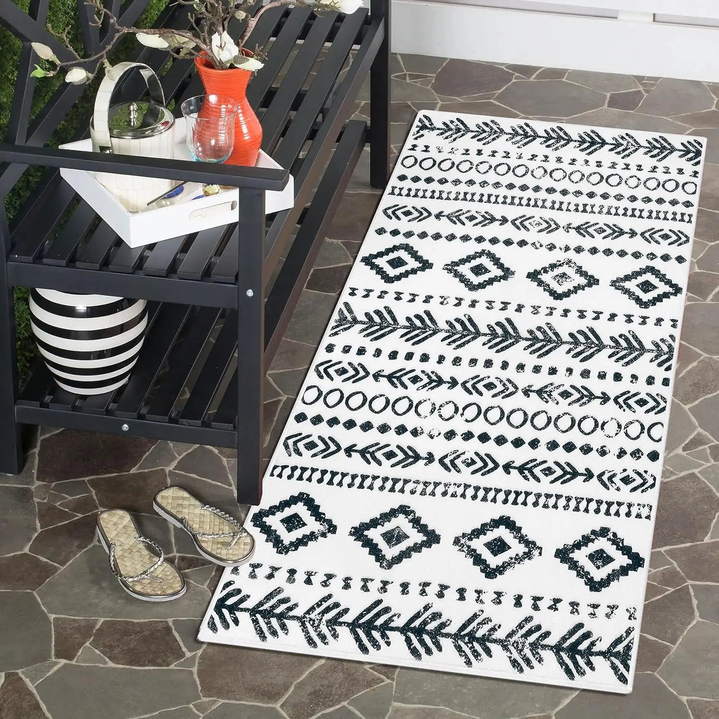 Rug Runner - 2'x4' Low Pile - Machine Wash - Non-slip - Entryway Collection