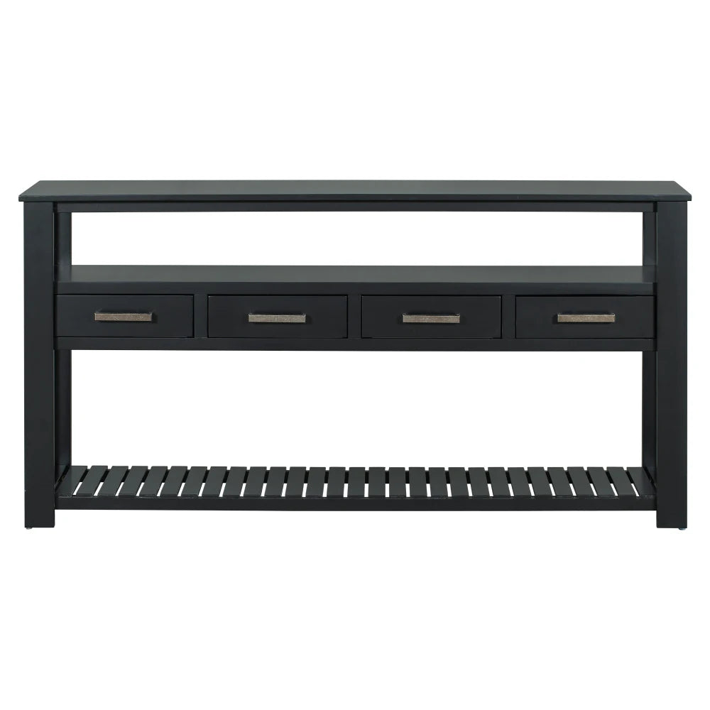 Console Sofa Table - Storage & Display Options - Black - Livingroom Collection