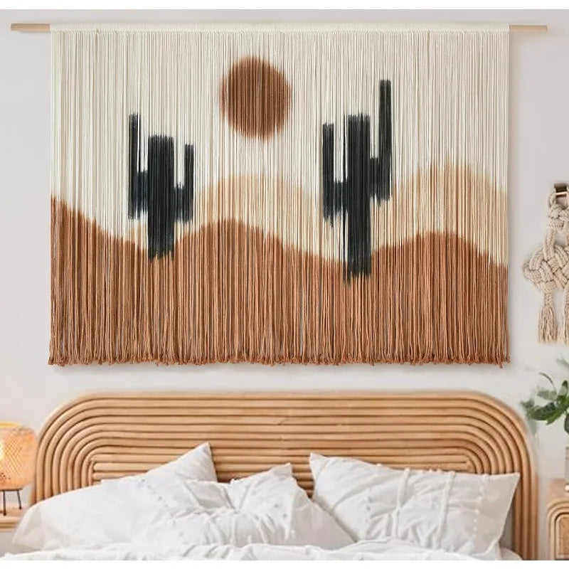 Macrame' Tapestry Wall Hanging - 57"x35" Cactus - Entryway Collection