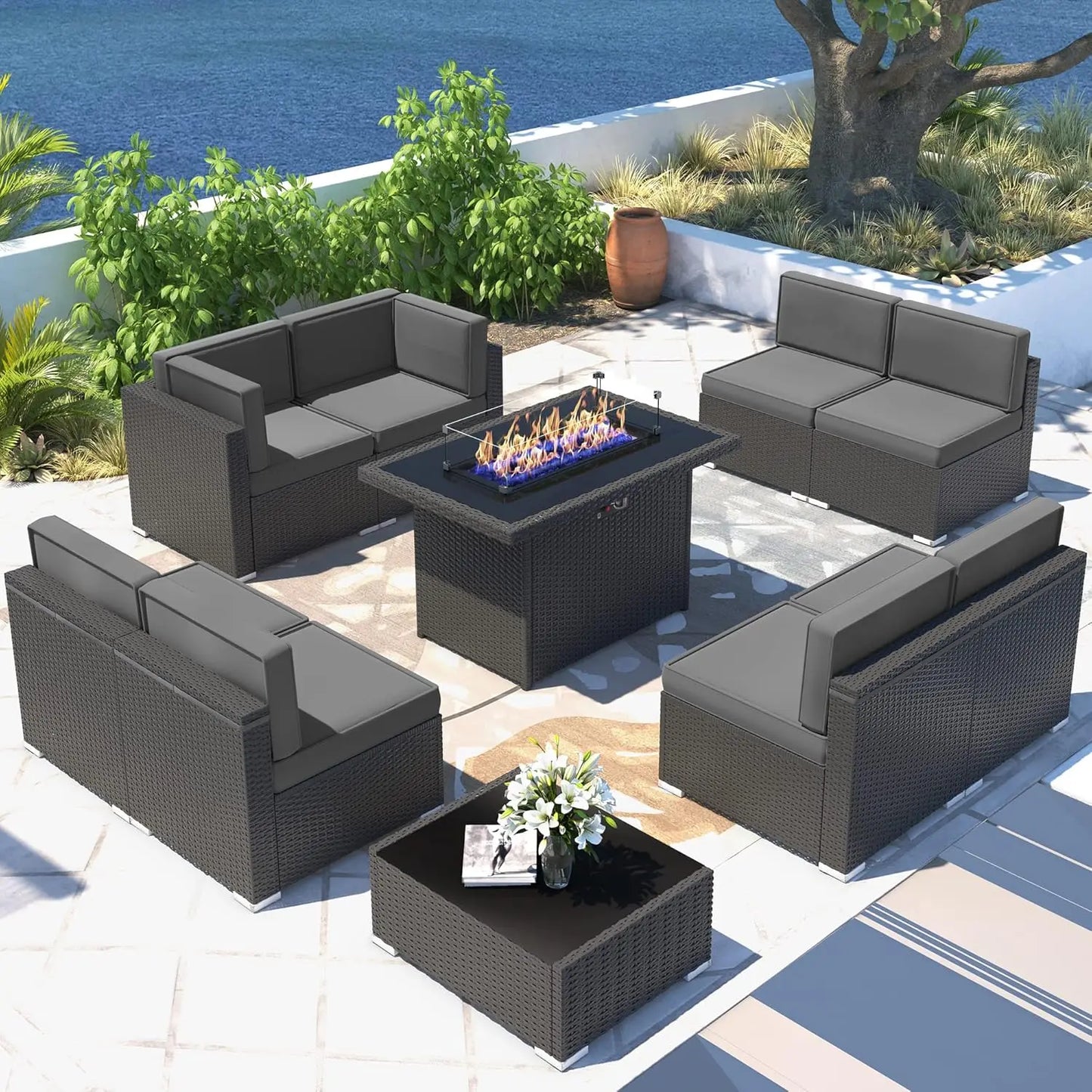 Patio Furniture Set - Firepit Table - Patio & Garden Collection