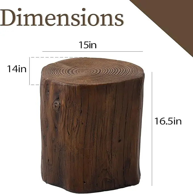 Outdoor Patio End Table - Hand Painted Tree Stump - Patio & Garden Collection