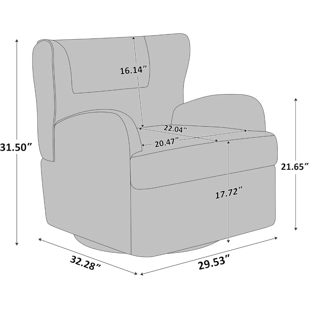 Accent Armchair - 360 Degree Swivel - Bedroom Collection