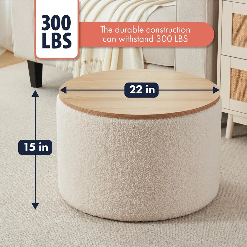 Storage Ottoman - Wooden Lid - Livingroom Collection