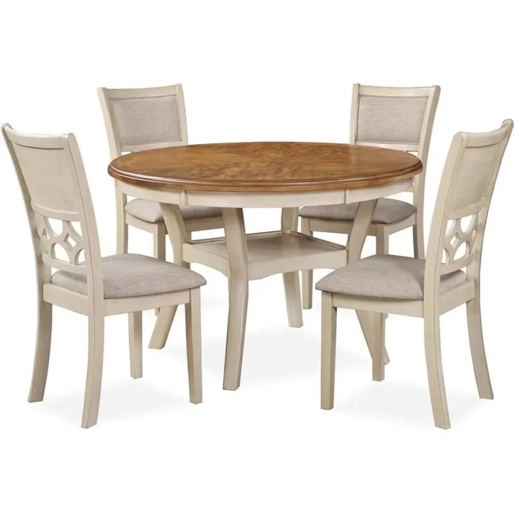 Diningroom Table Set *5Pcs - Round Solid Wood - Diningroom Collection