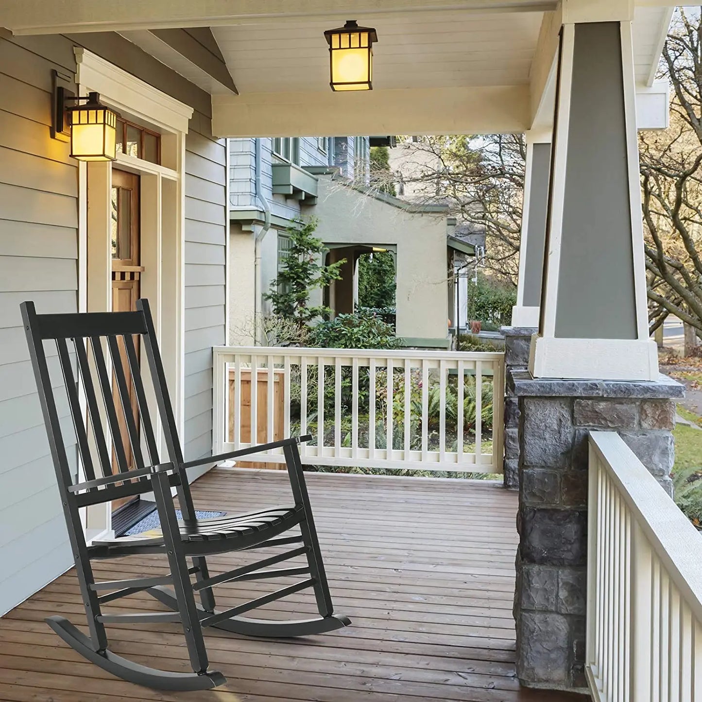 Front Porch Rocking Chair - Black - Patio & Garden Collection