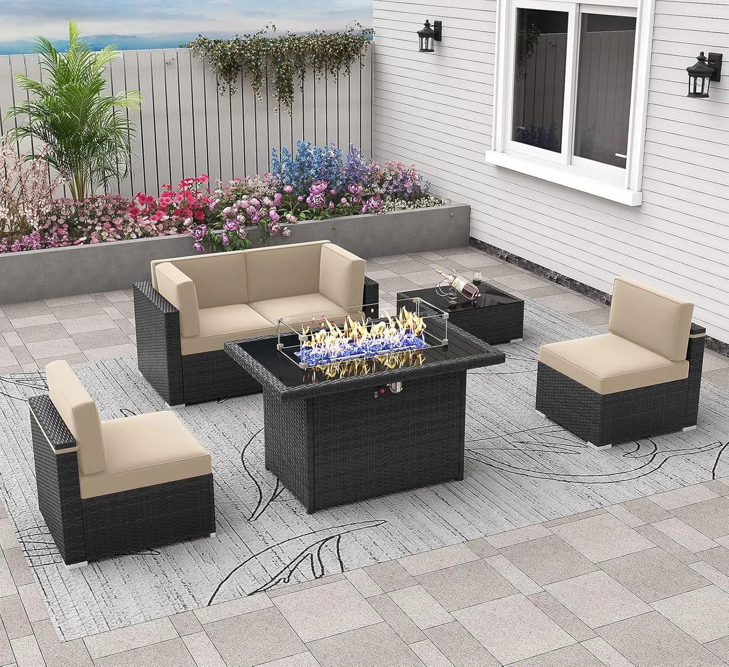 Patio Furniture Set - Firepit Table - Patio & Garden Collection