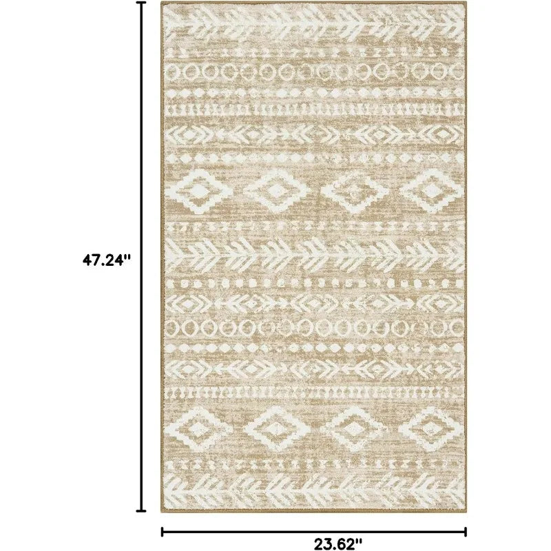 Rug Runner - 2'x4' Low Pile - Machine Wash - Non-slip - Entryway Collection