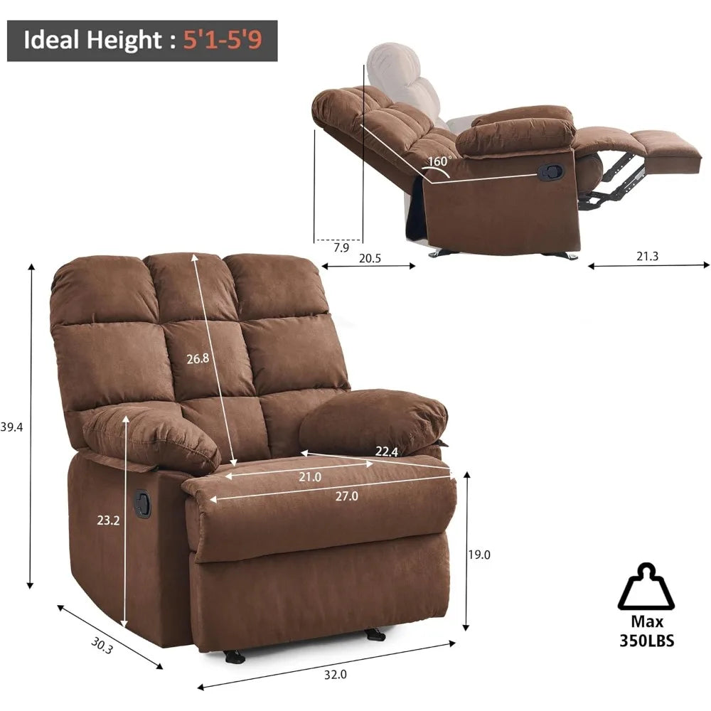 Rocker Recliner - Manual - Overstuffed - Livingroom Collection