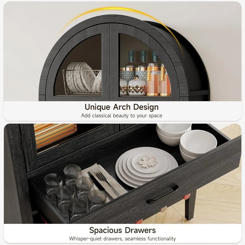Liquor Bar Cabinet - Wine Bar - Whiskey Station - 71" - Diningroom Collection