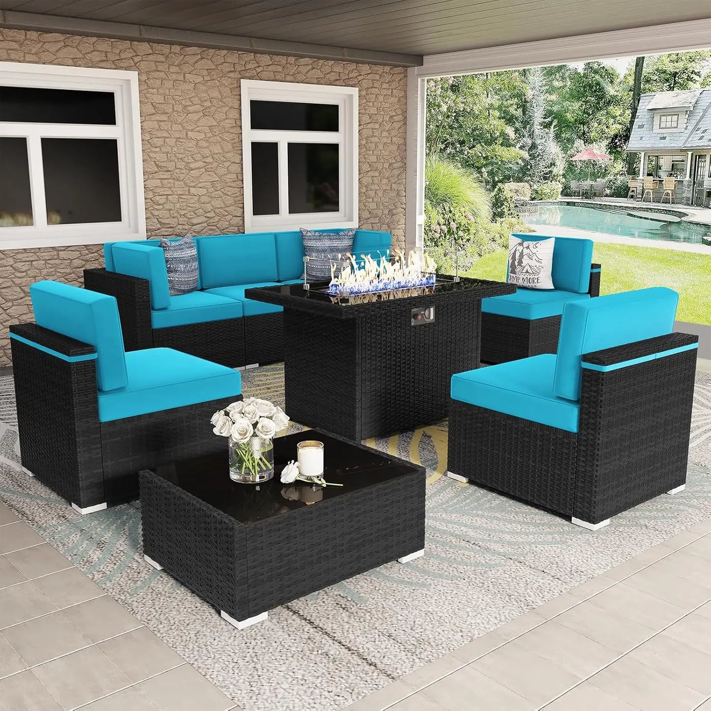 Patio Furniture Set - Firepit Table - Patio & Garden Collection