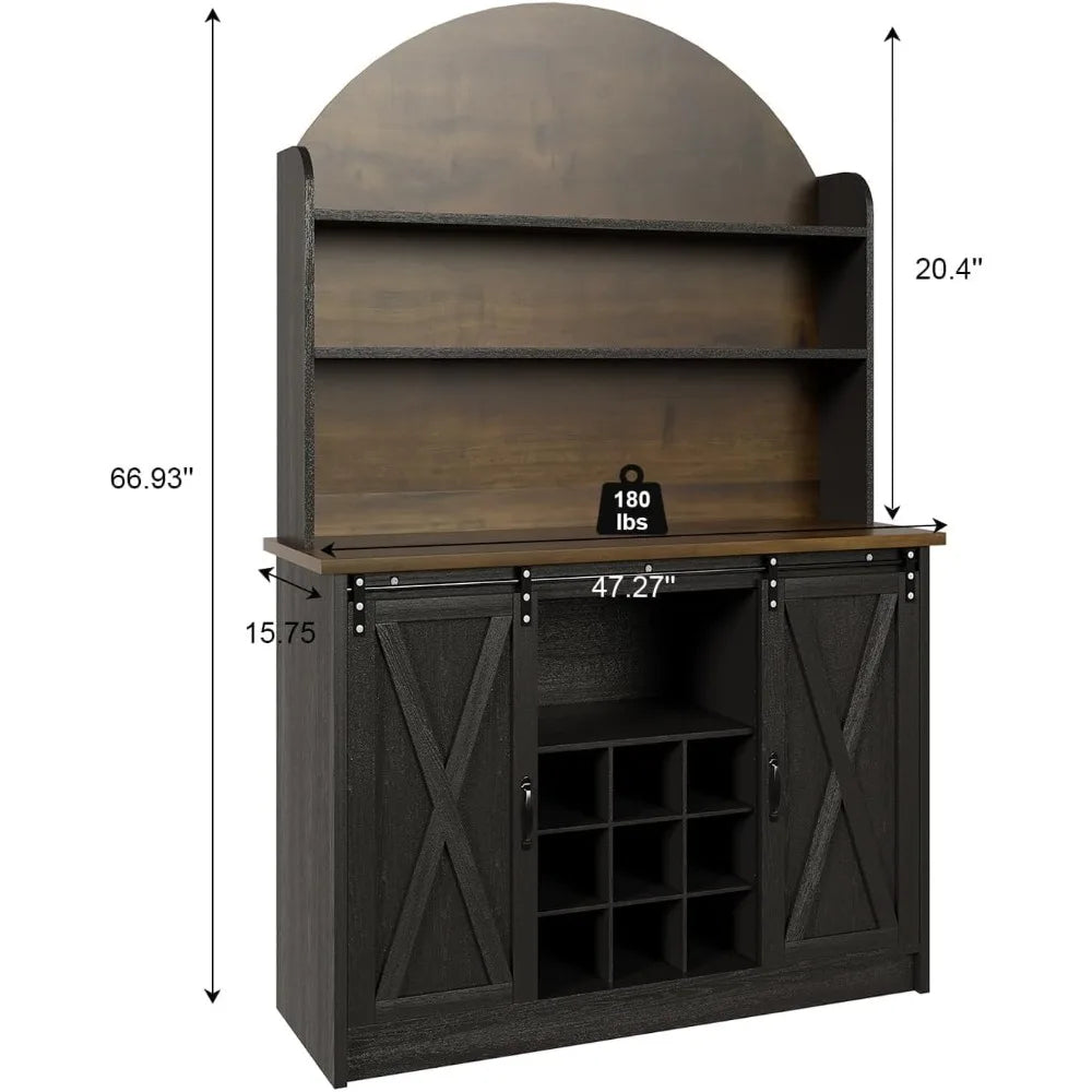 Arched Buffet Hutch - Coffee Bar - Wine Rack - Liquor Cabinet - Diningroom Collection