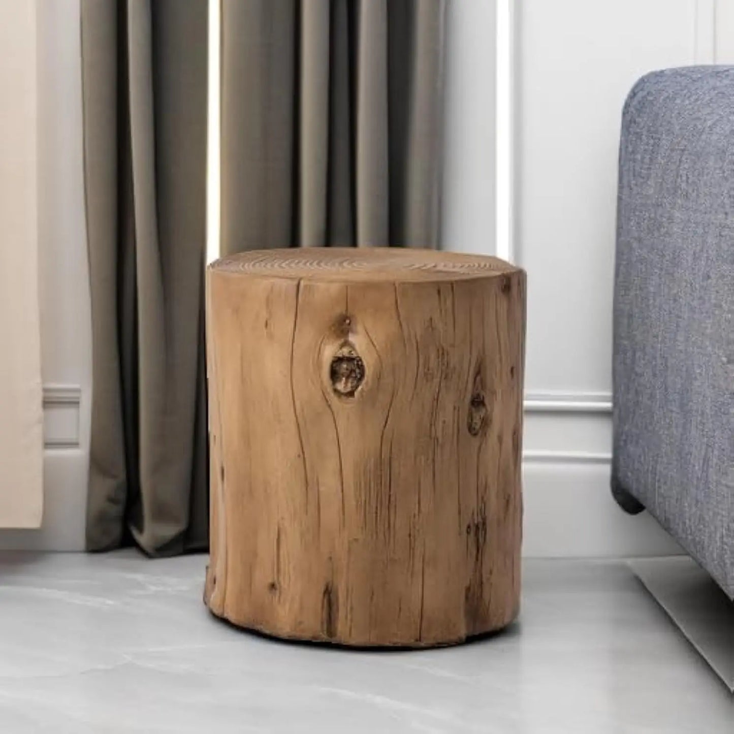 Outdoor Patio End Table - Hand Painted Tree Stump - Patio & Garden Collection