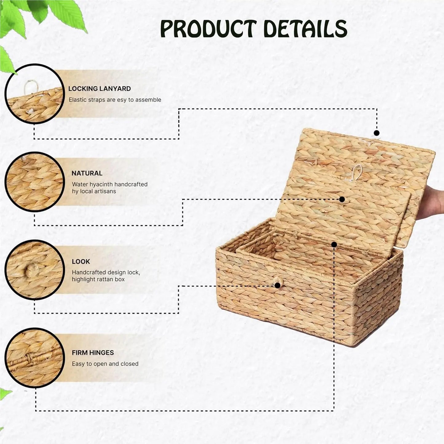 Wicker Storage Basket Set *2Pcs - Rattan - Diningroom Collection