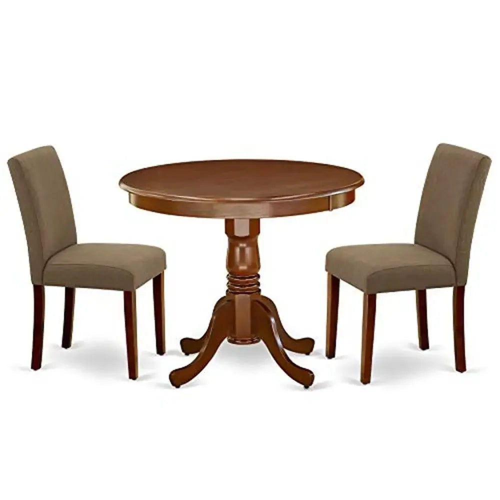 Diningroom Table Set *3Pcs - Solid Mahogany Wood - Upholstered Chairs - Diningroom Collection