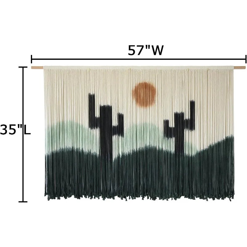 Macrame' Tapestry Wall Hanging - 57"x35" Cactus - Entryway Collection