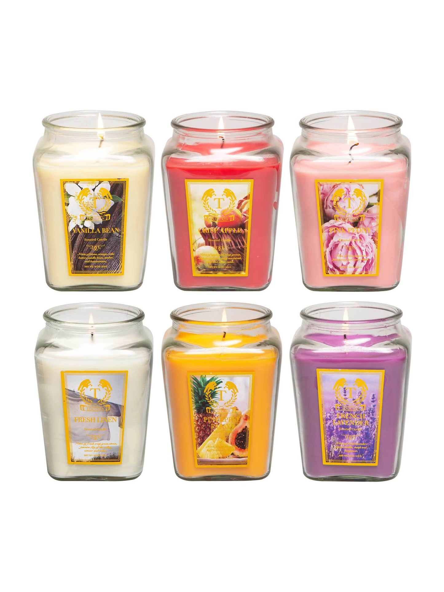 Candles - Scented 18 Oz - 1 Each OR Bundle of 6 - One Wick
