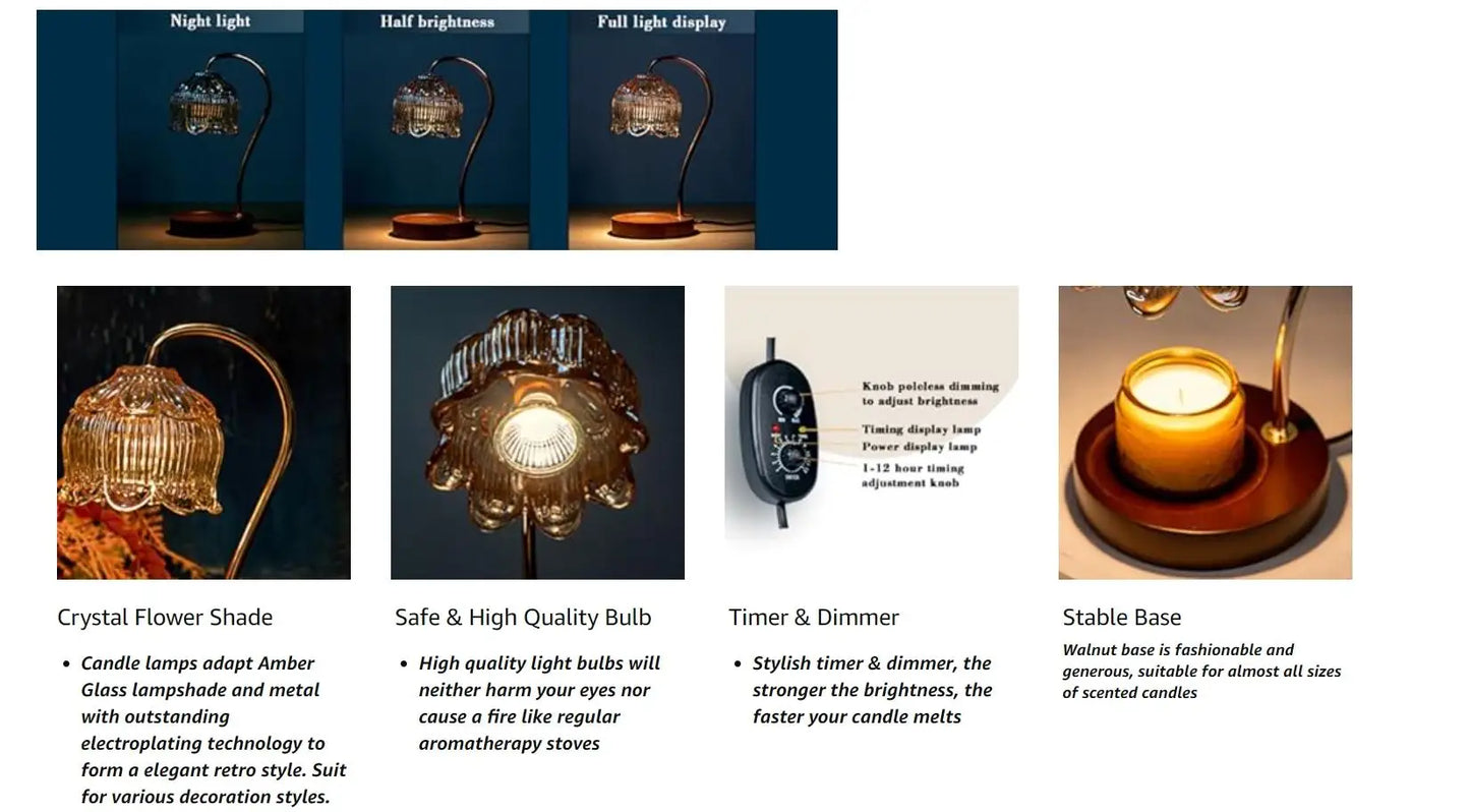 Candle Wax Warmer - Timer w/Auto Shut Off - Home Fragrance - Aromatherapy