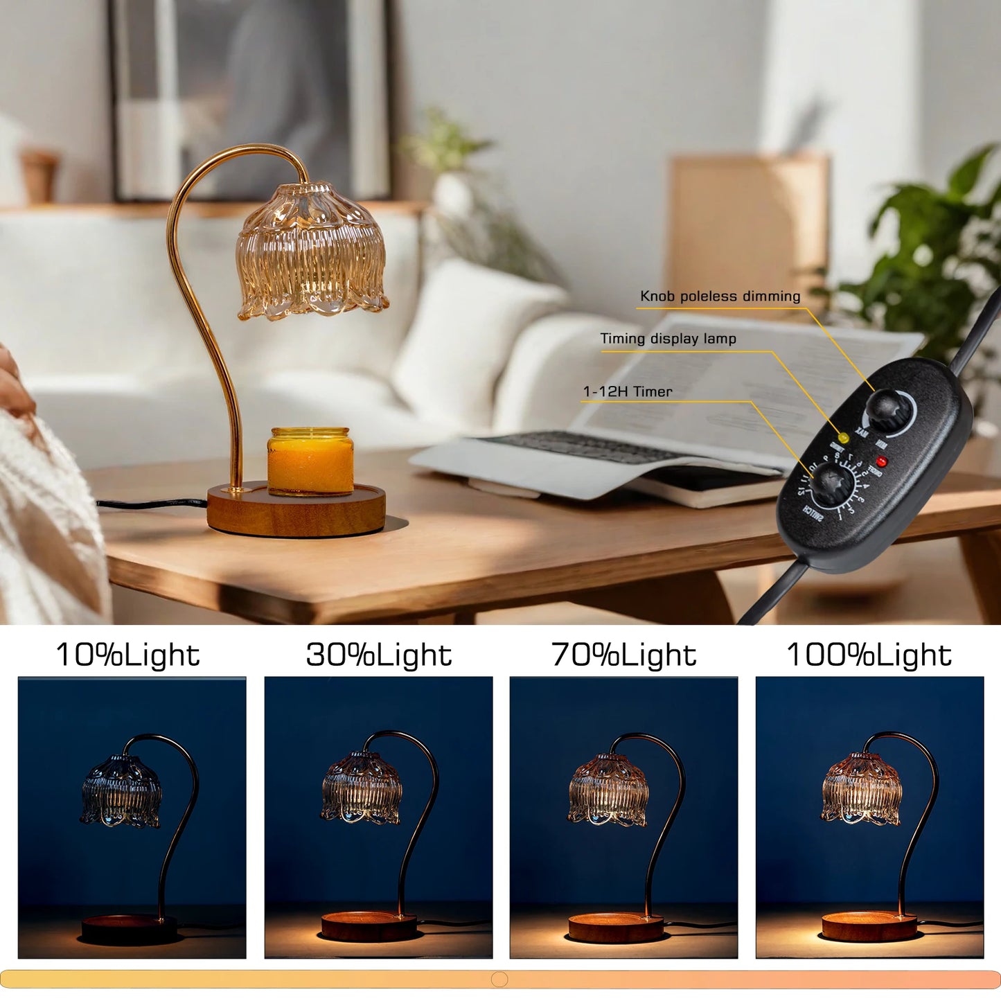 Candle Wax Warmer - Timer w/Auto Shut Off - Home Fragrance - Aromatherapy