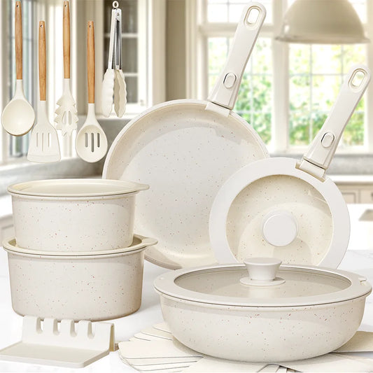 Cookware Set *21Pcs - Astercook Ceramic Non-stick - Sensor Handles & Utensils