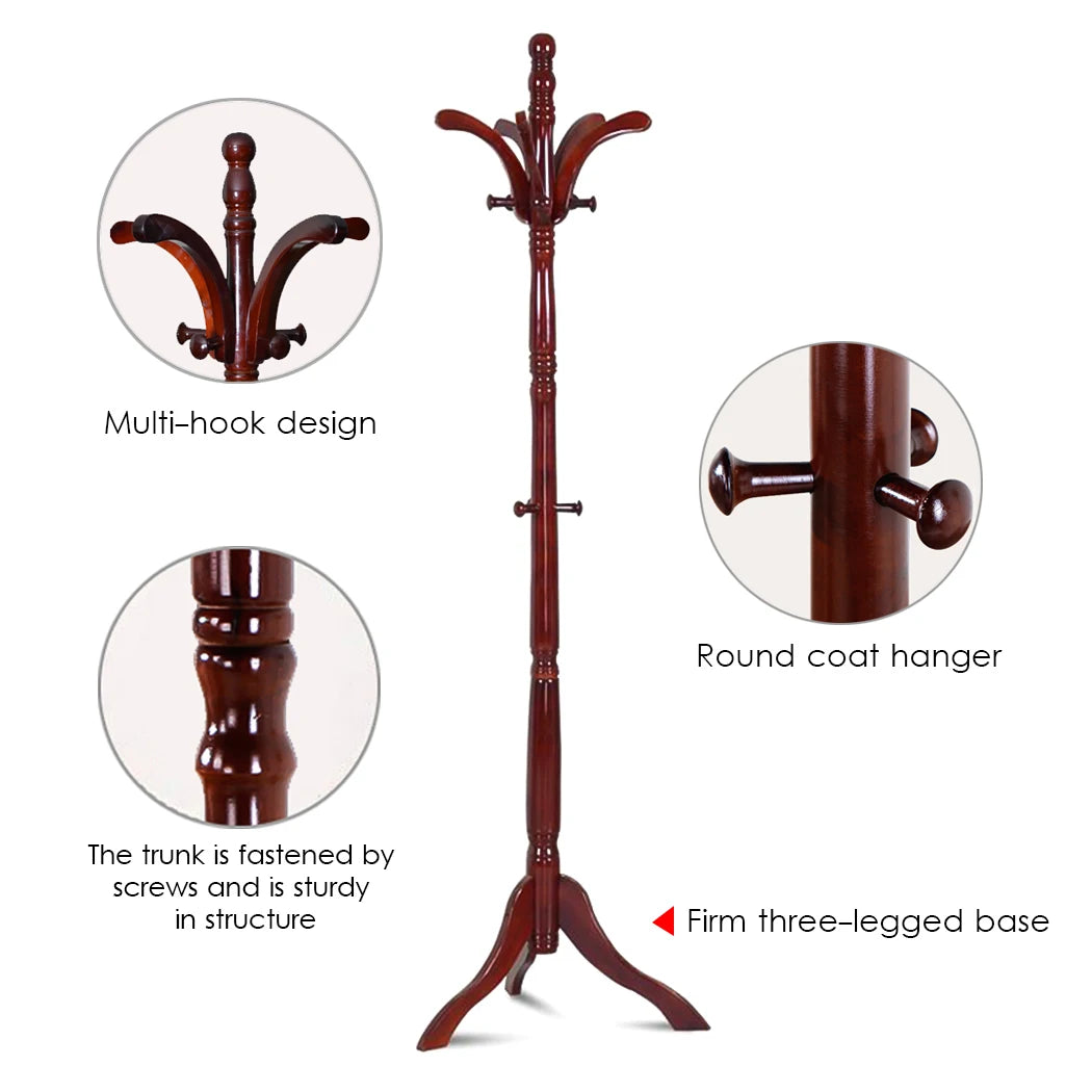 Wisfor Coat, Hat Rack - Solid Wood - Tripod Base