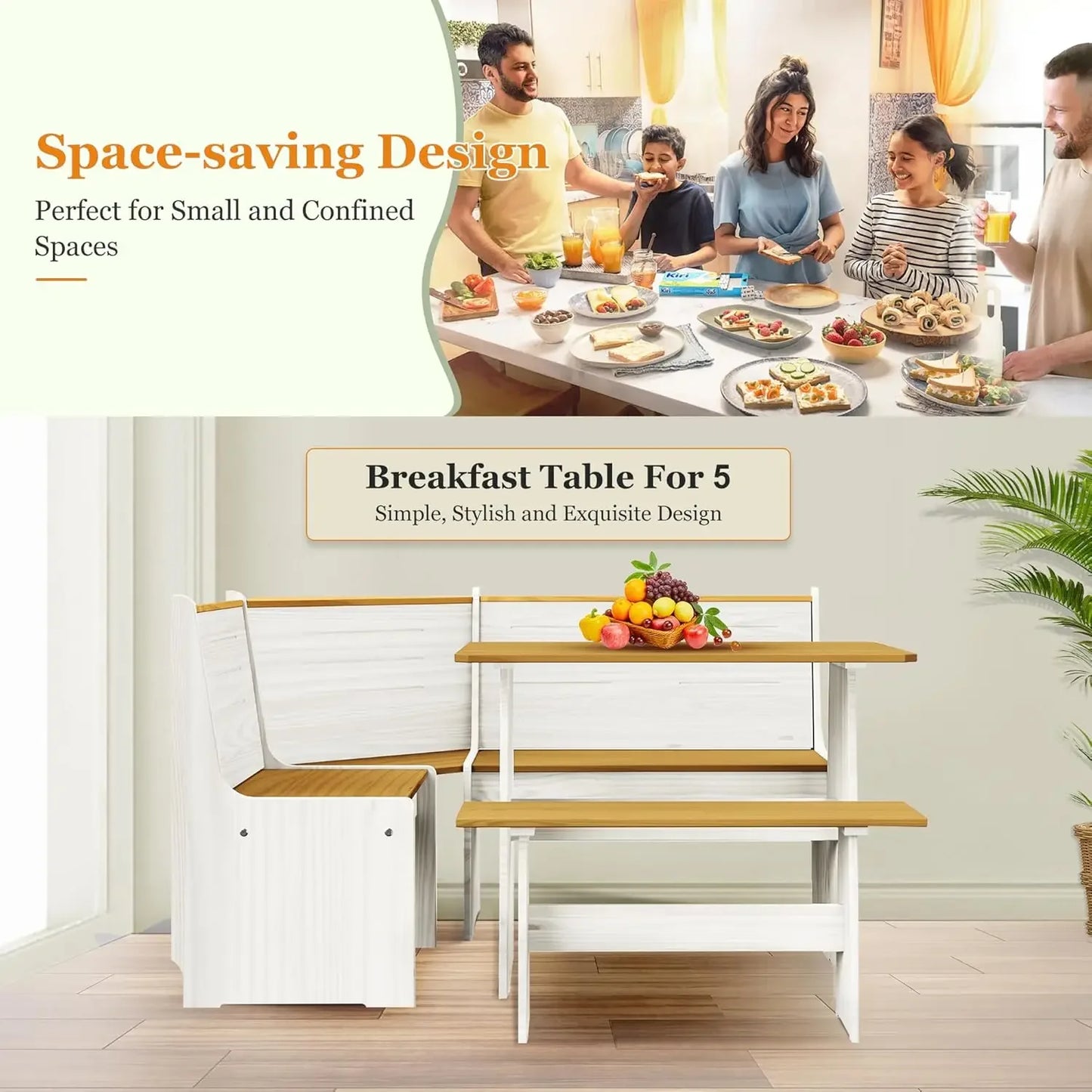 Wood Dining Nook Set *Pcs - Breakfast Nook - Kitchen Collection