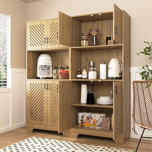 Buffet Hutch Kitchen Cabinet - Freestanding - Anti-Tipping Feature - Diningroom Collection