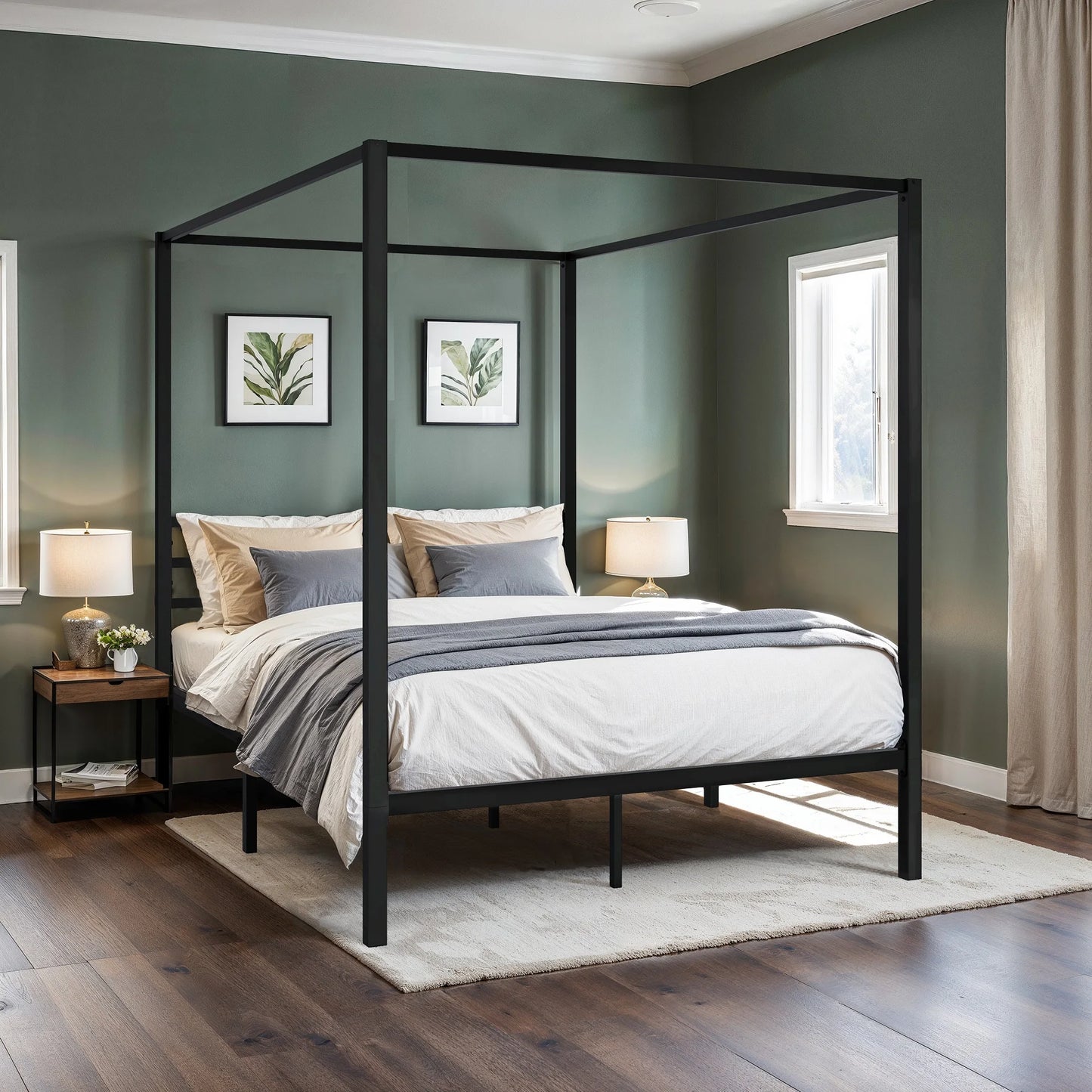 Bed Frame - Hoomic Allewie Canopy Bed - Bedroom Collection